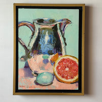 Blue Egg and Grapefruit Reflection (framed)