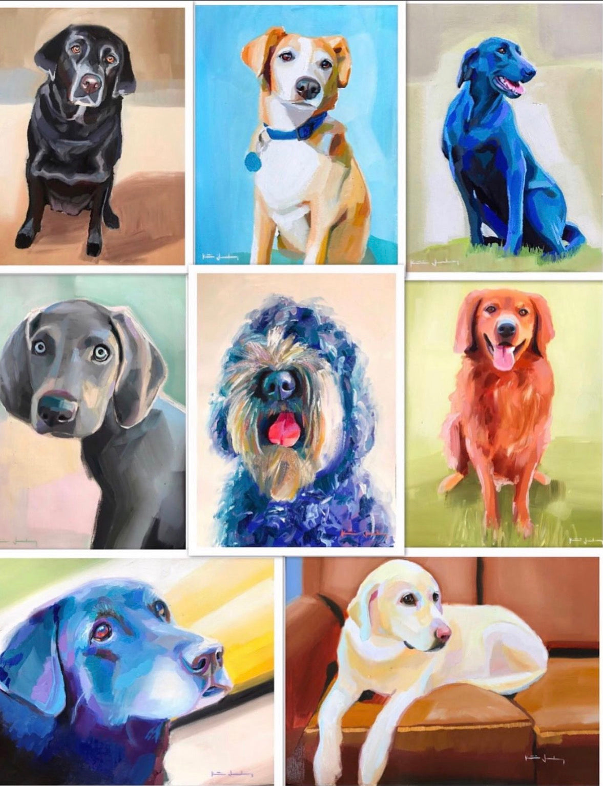Katie Jacobson Art Dog Portrait Collage