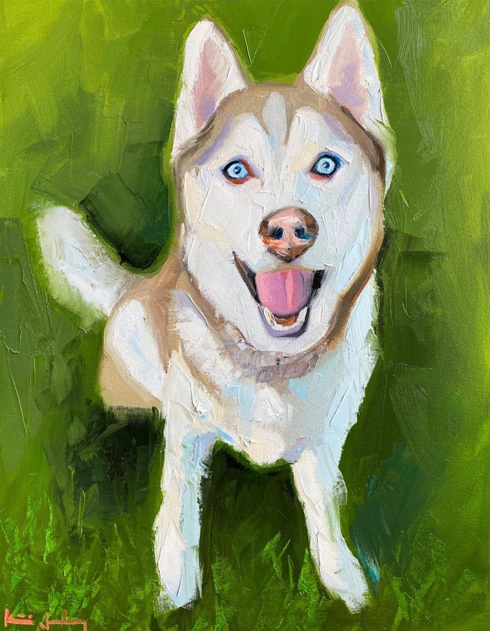 Katie Jacobson Art Husky Painting