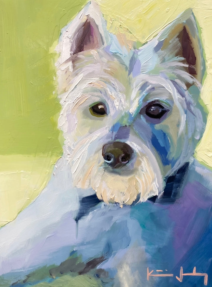 Katie Jacobson Art White Terrier Portrait