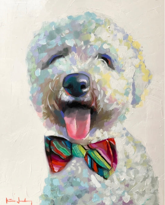 Katie Jacobson Art Dog with Bow Tie