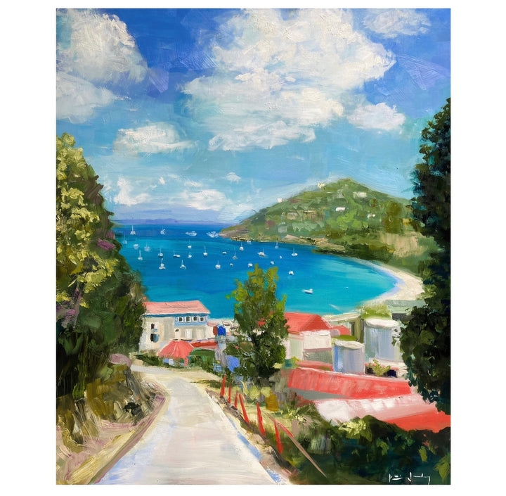 Katie Jacobson Art Painting of a Small Beach Town