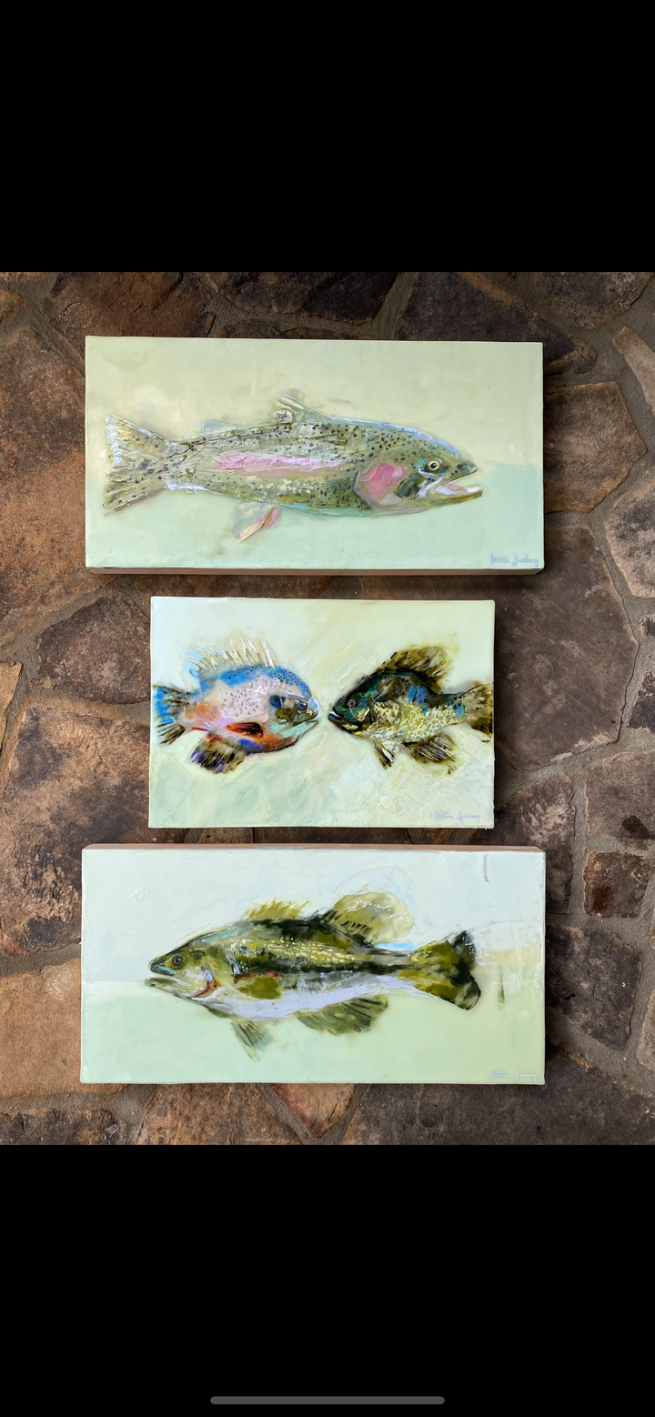 Katie Jacobson Art Three Paintings of Fish