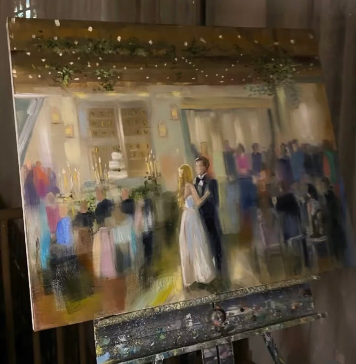 Katie Jacobson Live Wedding Painting in a Ballroom