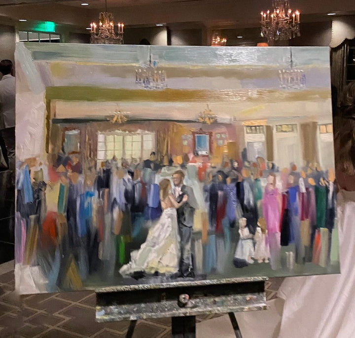 Katie Jacobson Live Wedding Painting in a Ballroom