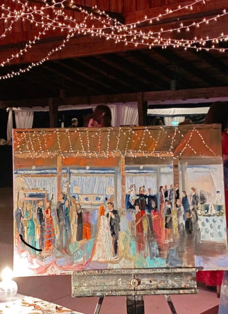 Katie Jacobson Live Wedding Painting in a Ballroom